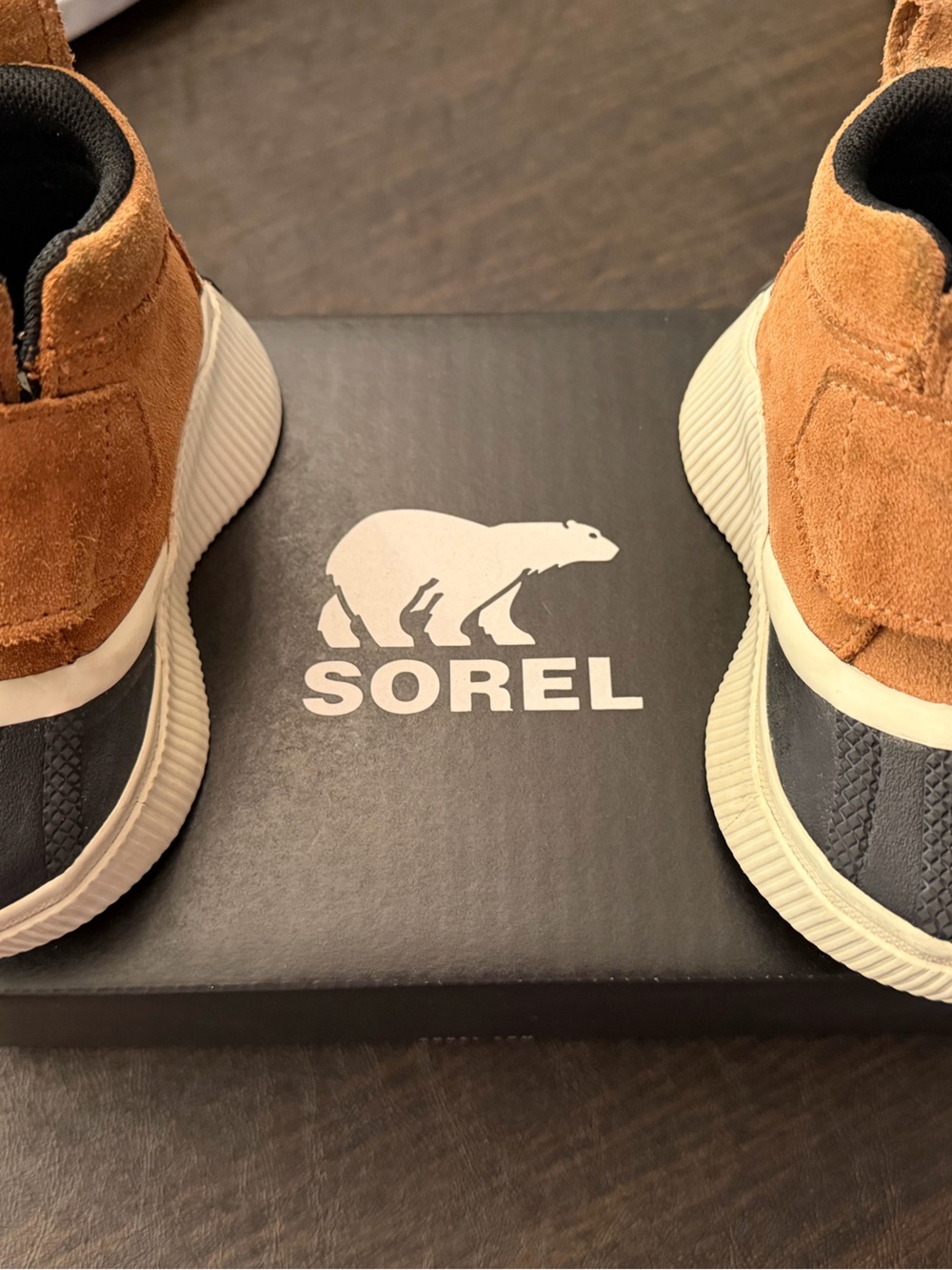 Sorel Kids Tan and Gray Suede Strap  Boots